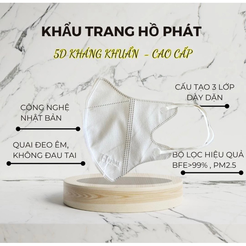 Khẩu Trang 5D Hồ Phát - Cao Cấp