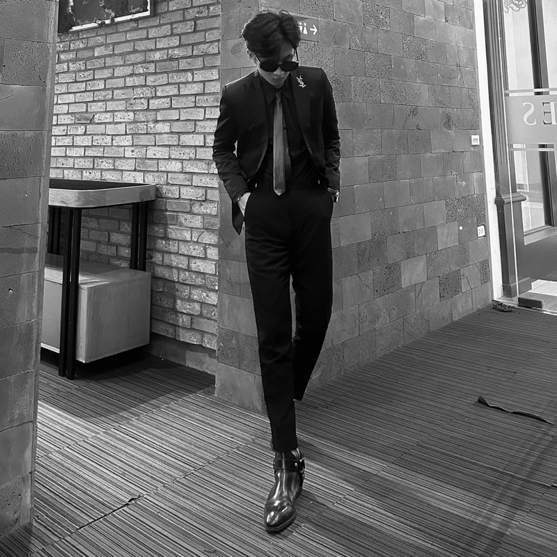 Quần Tây Wanes Twill Slim Fit Trousers In Black