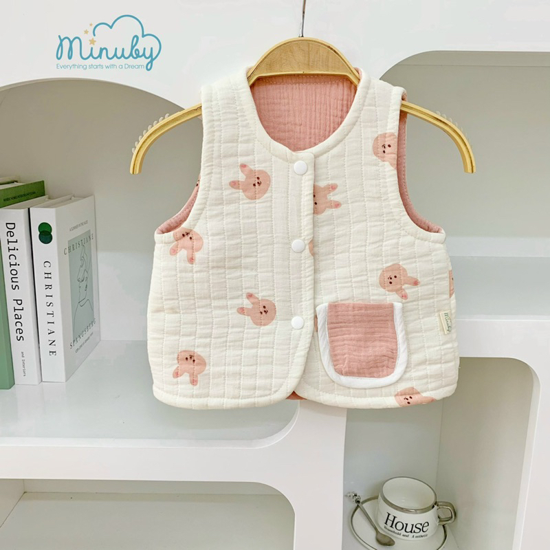 Áo Gile Trần Bông style Hàn quốc cho bé