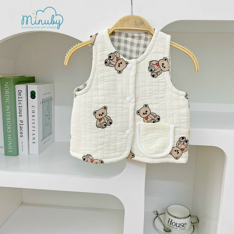 Áo Gile Trần Bông style Hàn quốc cho bé