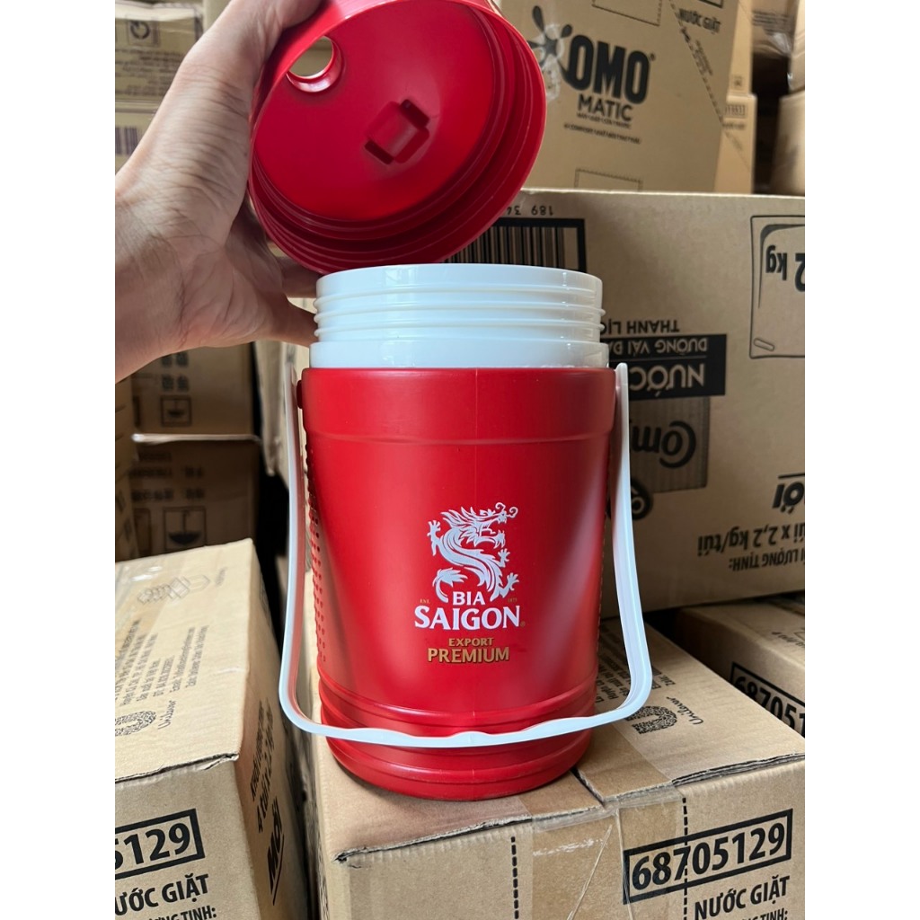 Bình nước giữ nhiệt có vòi và vai xách 1.5L - Quà tặng Bia Sài Gòn