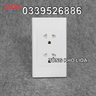 Combo ổ cắm điện đôi 3 chấu lioa 16a 3520w - lắp âm tường