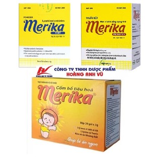 Merika & merika fort - cốm bổ tiêu hoá và men vi sinh dạng khô - hộp 20 gói