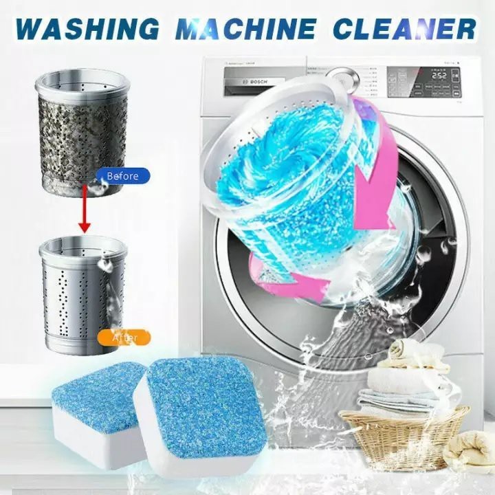 Viên Tẩy Vệ Sinh Lồng Máy Giặt - Diệt Khuẩn - Tẩy Cặn Bẩn Máy Giặt WAHSING POWDER Hộp 12 Viên Nén