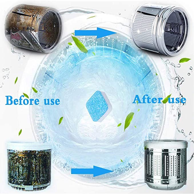 Viên Tẩy Vệ Sinh Lồng Máy Giặt - Diệt Khuẩn - Tẩy Cặn Bẩn Máy Giặt WAHSING POWDER Hộp 12 Viên Nén