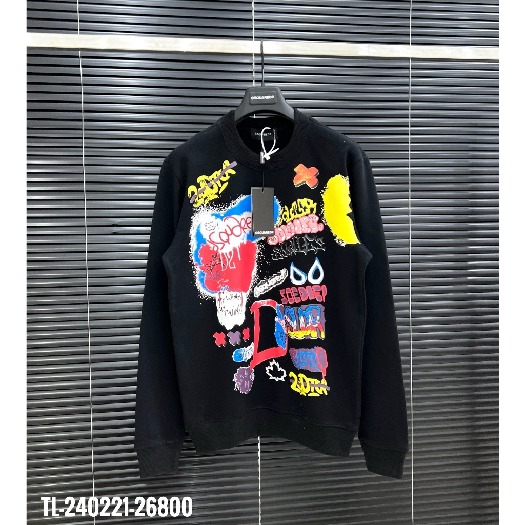 🔥Hot🔥Áo nỉ Dsquared2 họa tiết chữ thiết kế hot trend Nam nữ New 2023