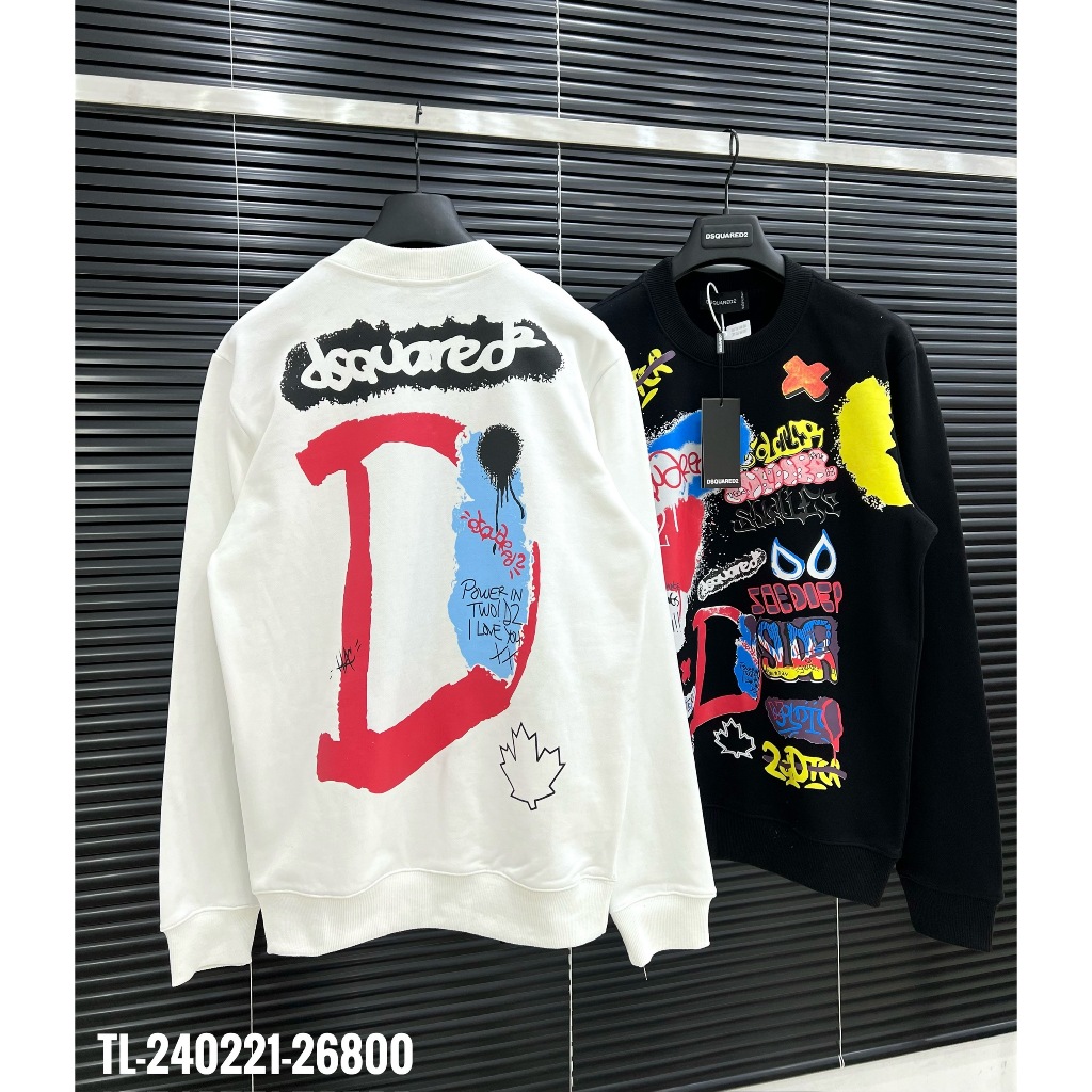 🔥Hot🔥Áo nỉ Dsquared2 họa tiết chữ thiết kế hot trend Nam nữ New 2023