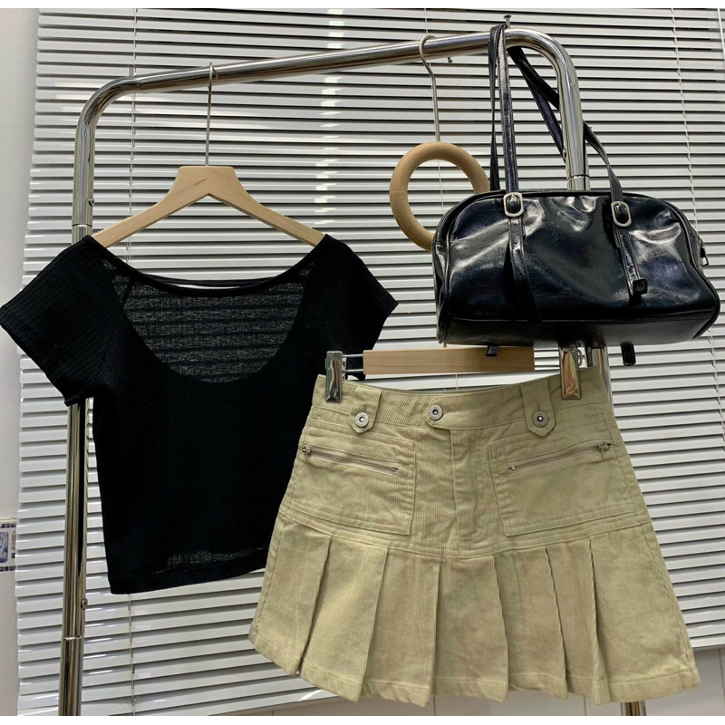 Chân váy xếp li dáng ngắn cho nữ - Gabby