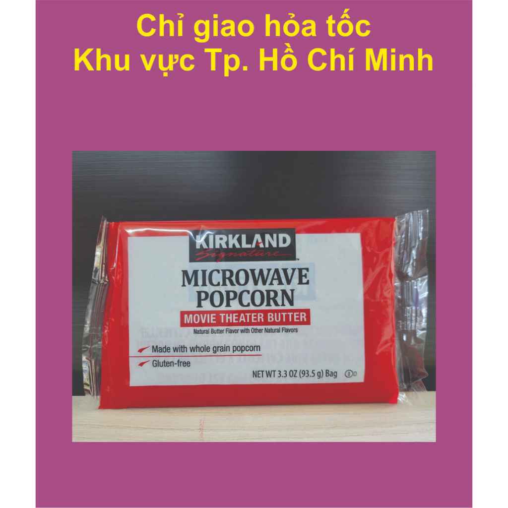 KIRKLAND – gói 93.5g – BẮP NỔ (Bỏng ngô) BƠ BẰNG LÒ VI SÓNG / USA / Microwave Popcorn Movie Theater Butter