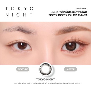 [Hàng mới về] Lens đen giãn tròng có độ cận Tokyo Night nhãn hiệu Angel Eyes ( Độ cận 0-8 độ )