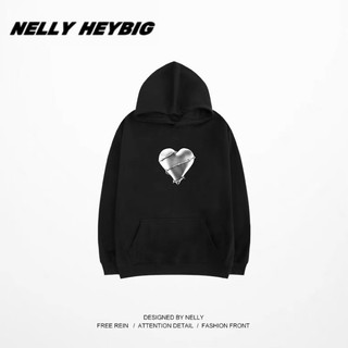 Áo hoodie nỉ bông Nelly Heybig dáng unisex form rộng heart