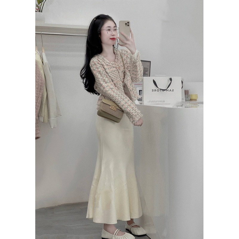 ẢNH THẬT: ÁO KHOÁC DẠ TWEED VIỀN BÈO HÀNG QCL1