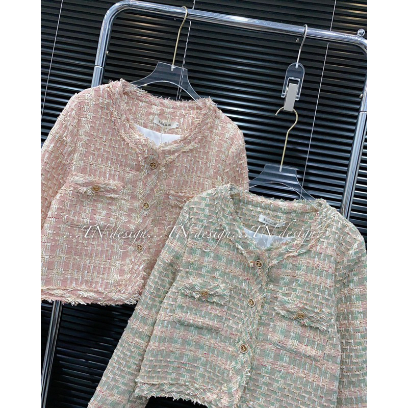 ẢNH THẬT: ÁO KHOÁC DẠ TWEED VIỀN BÈO HÀNG QCL1