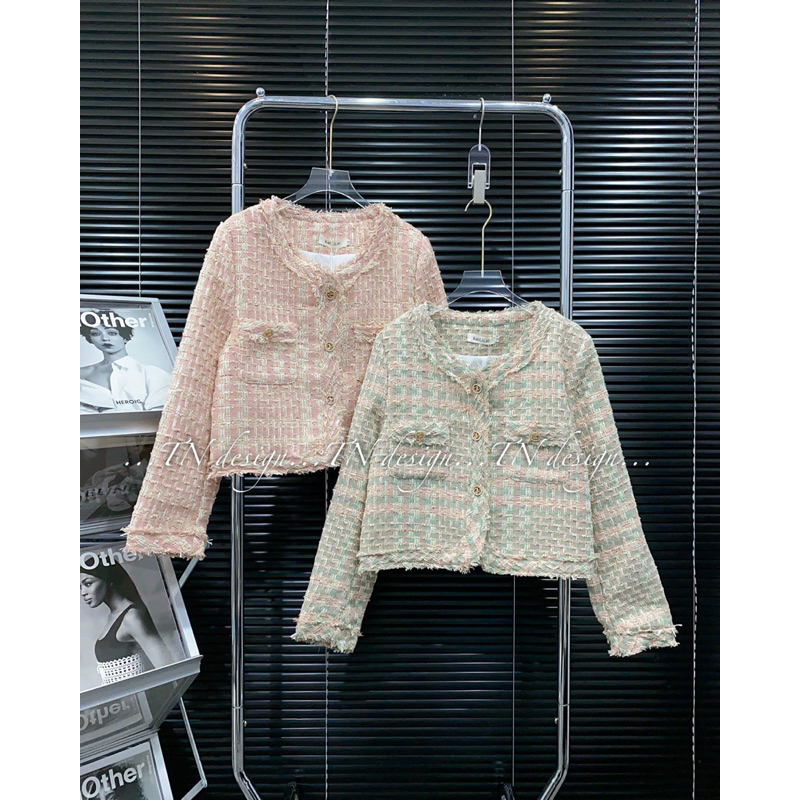 ẢNH THẬT: ÁO KHOÁC DẠ TWEED VIỀN BÈO HÀNG QCL1
