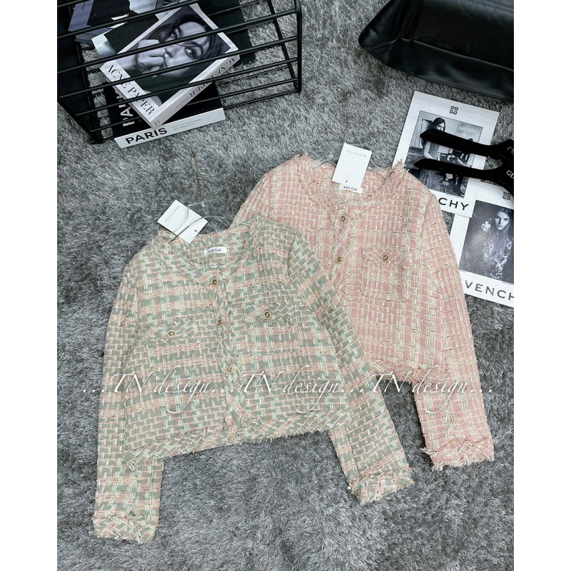 ẢNH THẬT: ÁO KHOÁC DẠ TWEED VIỀN BÈO HÀNG QCL1