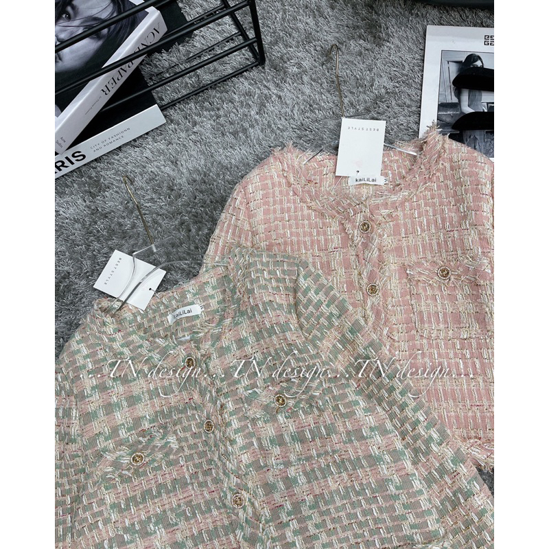 ẢNH THẬT: ÁO KHOÁC DẠ TWEED VIỀN BÈO HÀNG QCL1