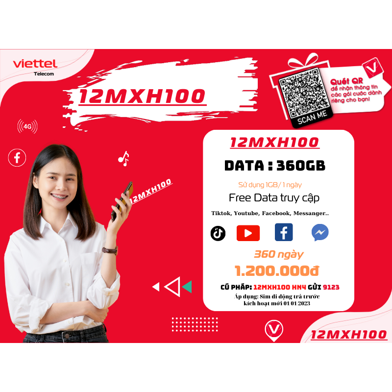 SIM 4G VIETTEL TRỌN GÓI 1 NĂM 12SD125Z KM 180GB 12SD135 12MXH100 12UMAX90 LOCAL 12A500 12A50S