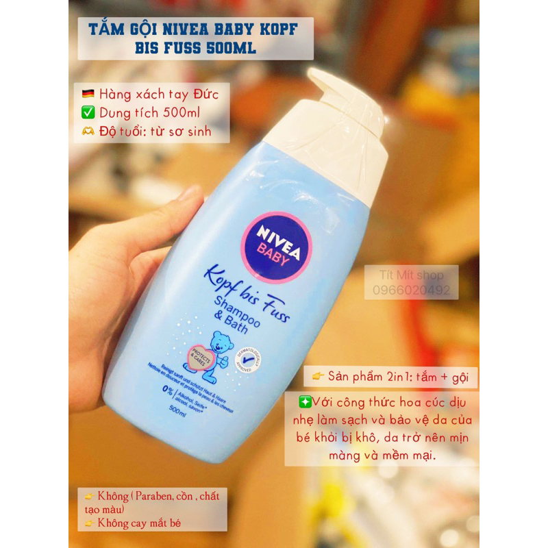 SỮA TẮM GỘI 500ml cho bé