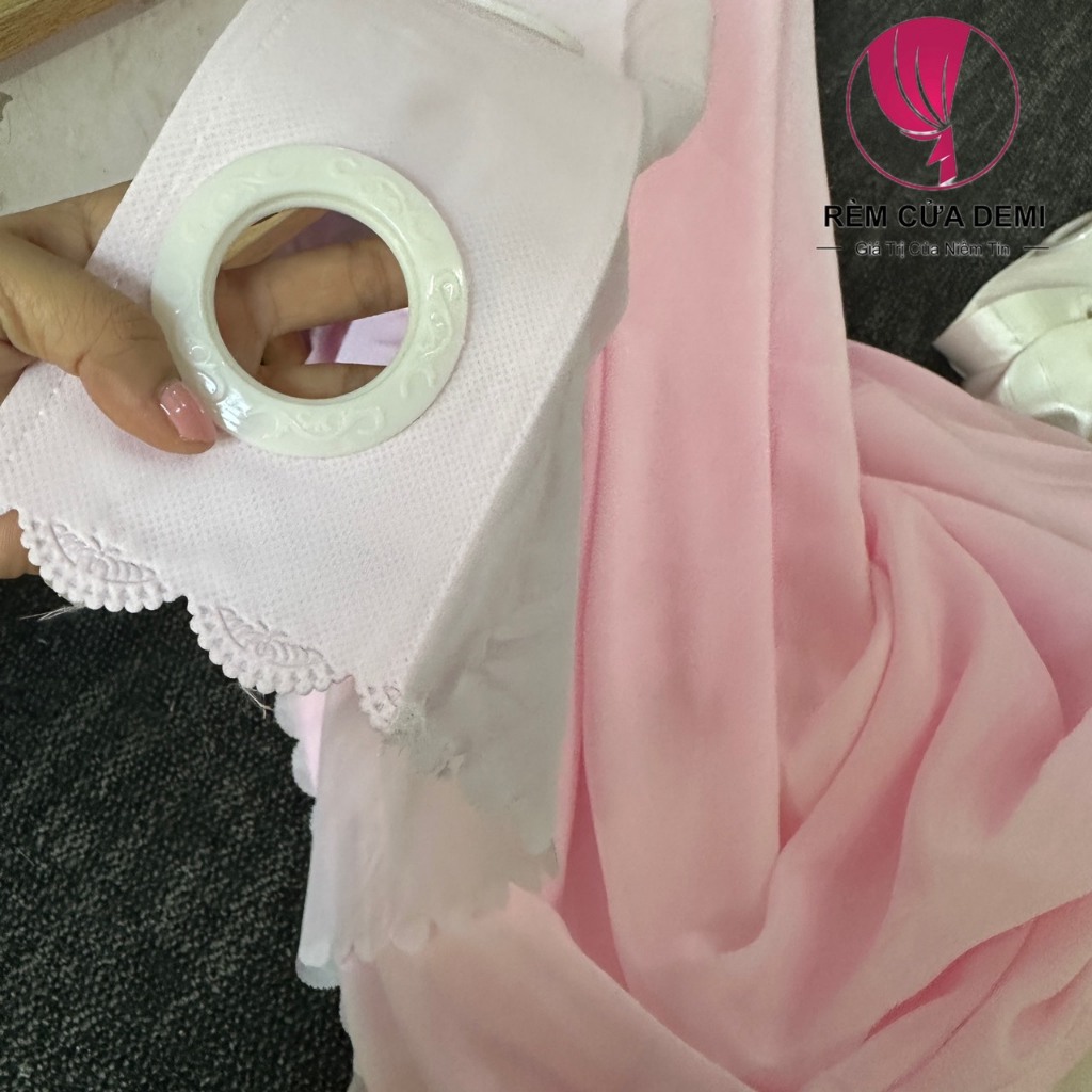Rèm voan màu hồng chất liệu mềm mịn dành cho Spa, bánh bèo, công chúa. Ghi chú: chiều cao tối đa 2m8.