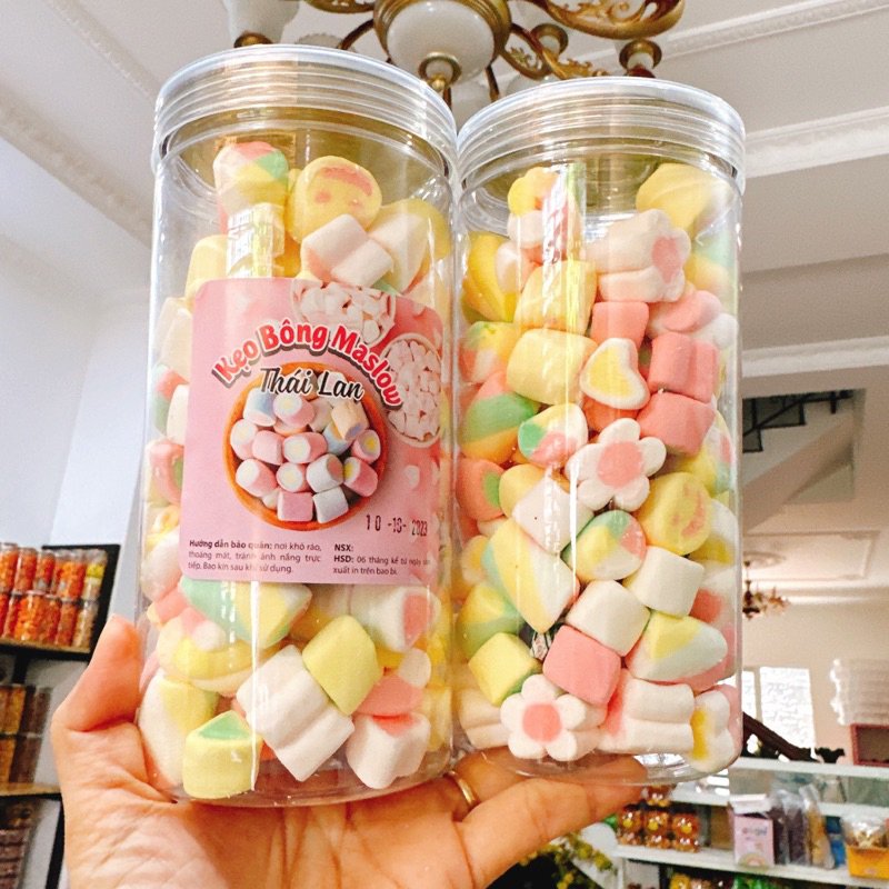 Kẹo Bông Marshmallow Thailand Siu Ngon Đóng Lon Pet 250GR