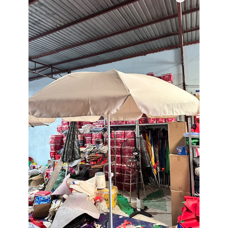 Dù trắng kem dù trang trí sân vườn chưa gồm chân đế