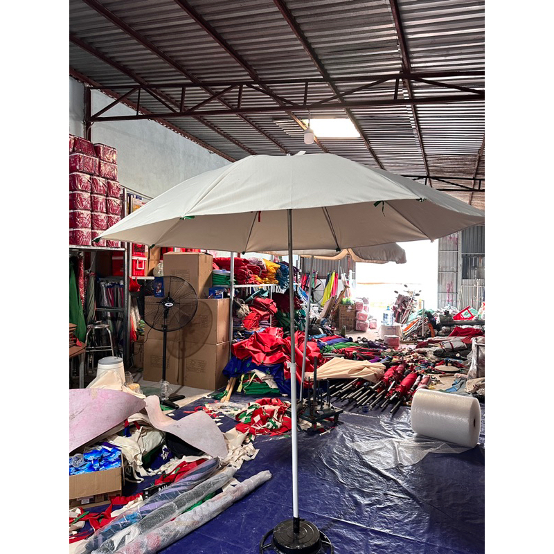 Dù trắng kem dù trang trí sân vườn chưa gồm chân đế