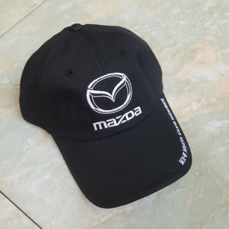 Nón kết Mazda màu đen, mũ lưỡi trai màu đen Mazda