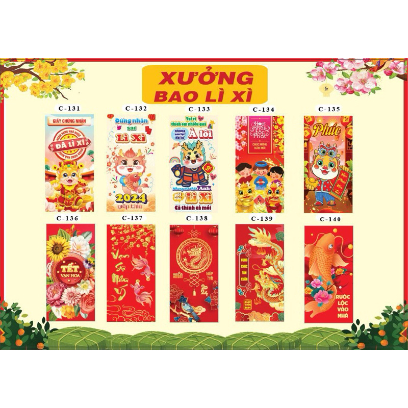 10 Bao Lì Xì Mẫu Rồng Hottrend