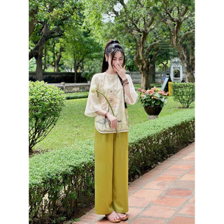 Pháp Phục đi chùa chất liệu Voan Tơ cao cấp - Pháp Phục Linh Đan