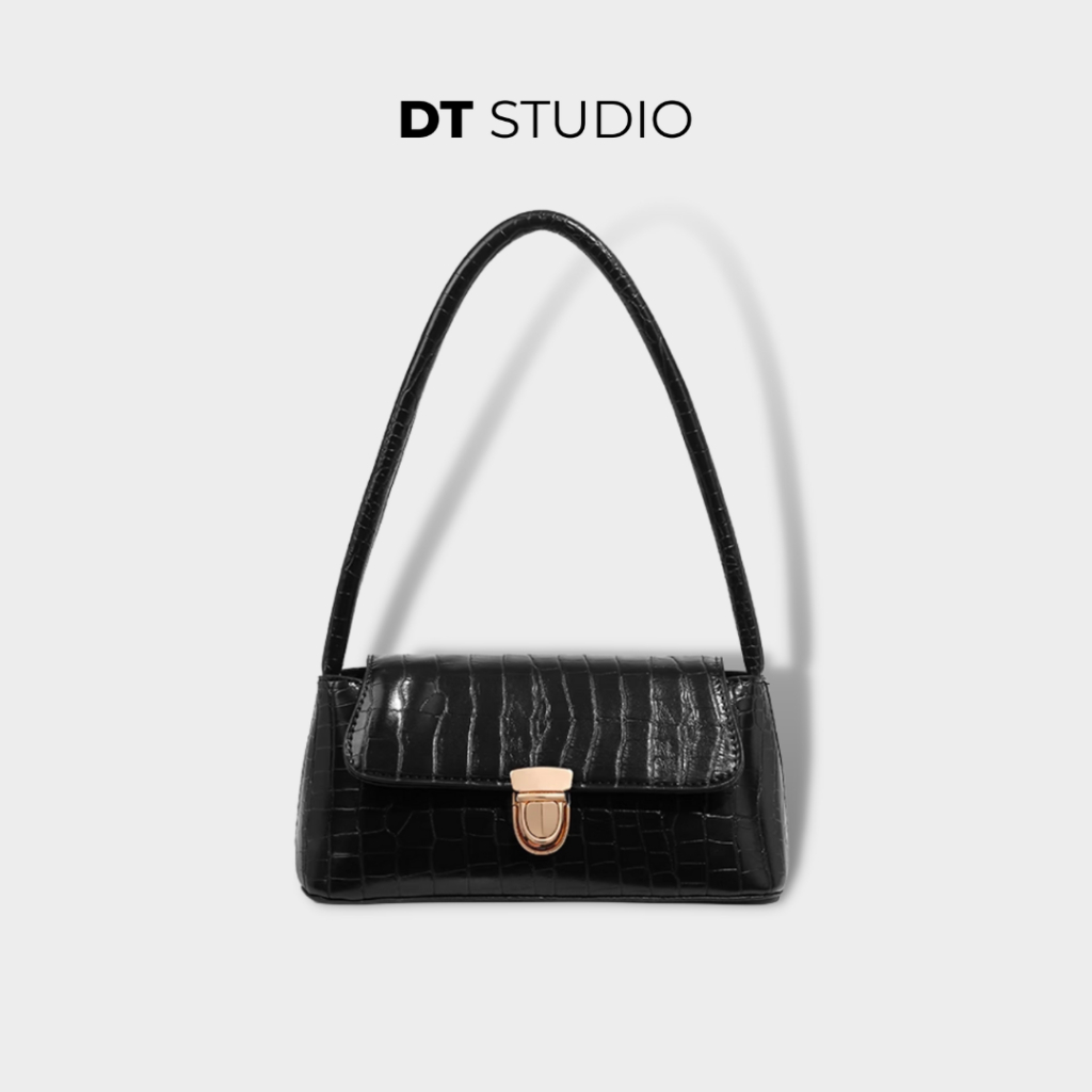 Túi xách nữ da vân cá sấu túi sát nách kiểu Pháp túi bánh mì đeo vai cầm tay túi nữ DTSTUDIO DT009
