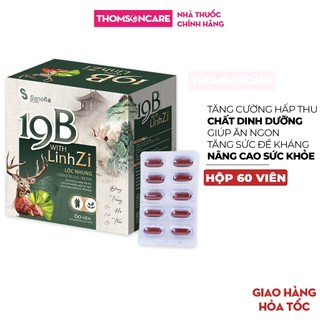Viên ăn ngon 19B With Linhzi Sanofia France, giúp ăn ngon, hấp thu chất dinh dưỡng, tốt cho người gầy, kém ăn - Hộp 60v