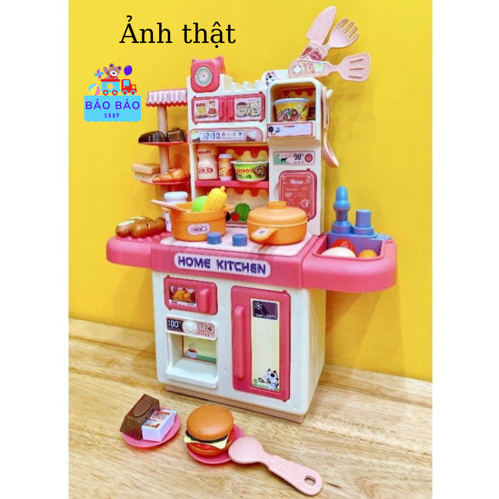 Bộ đồ chơi nhà bếp có hiệu ứng đèn, vòi nước thật và khói cao 36cm