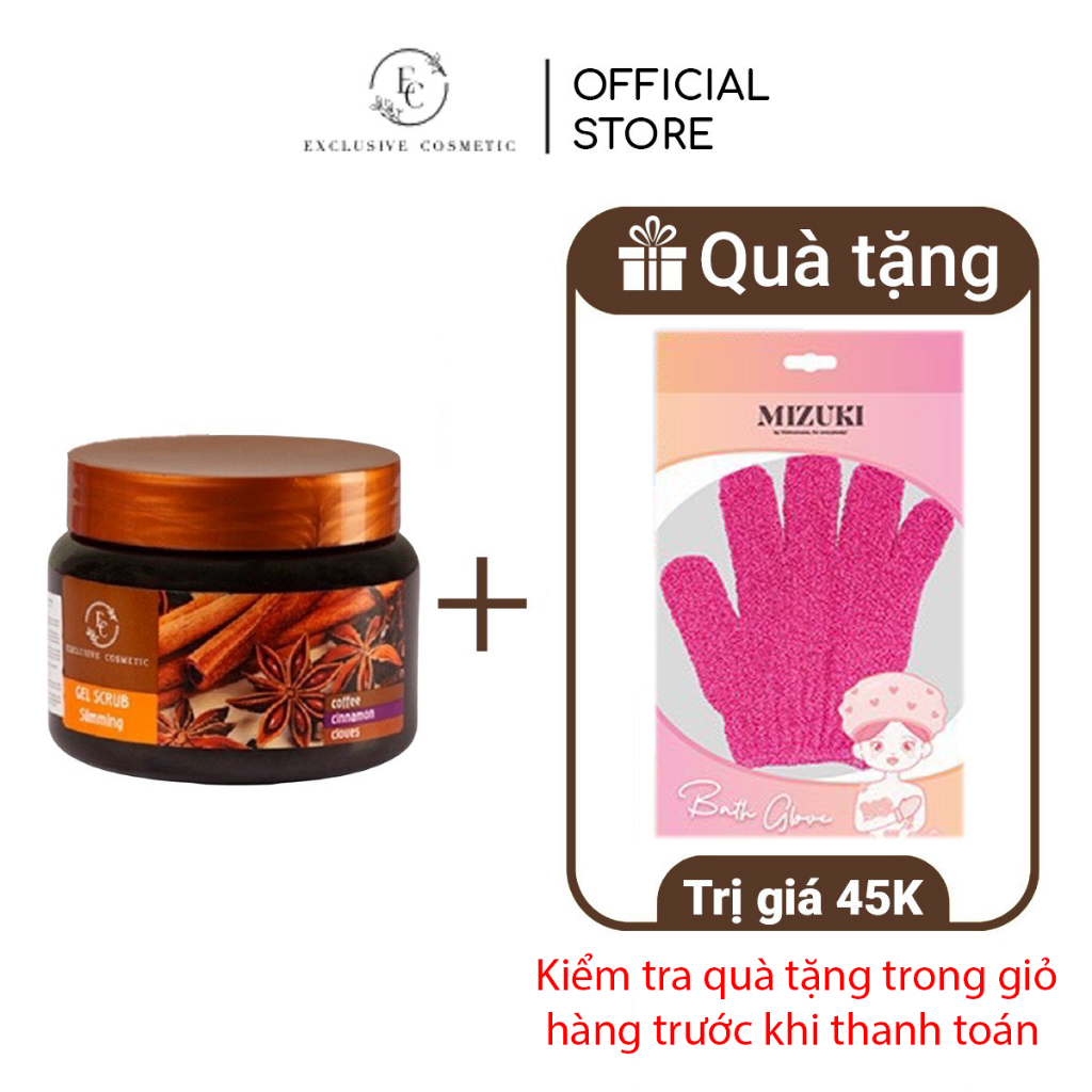 Tẩy Tế Bào Chết Exclusive Cosmetic Body Mềm Mịn Da Giảm Viêm Lỗ Chân Lông Quế Hồi Cafe Coffee Cinnamon Cloves 380g