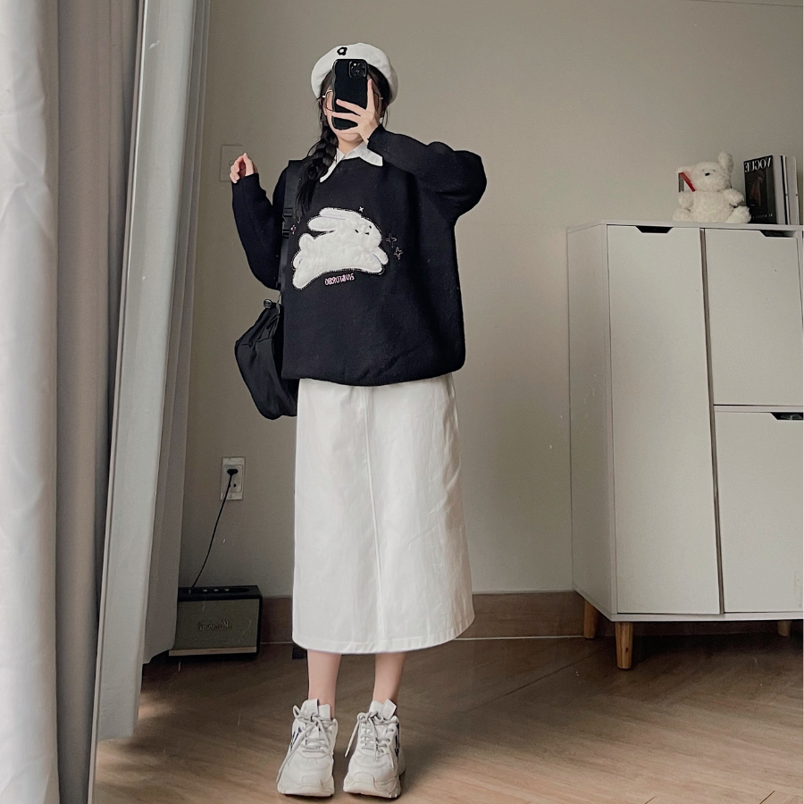 Áo len tay dài nữ chất vải len dệt kim mịn GWEN 10599 - Jemcloset