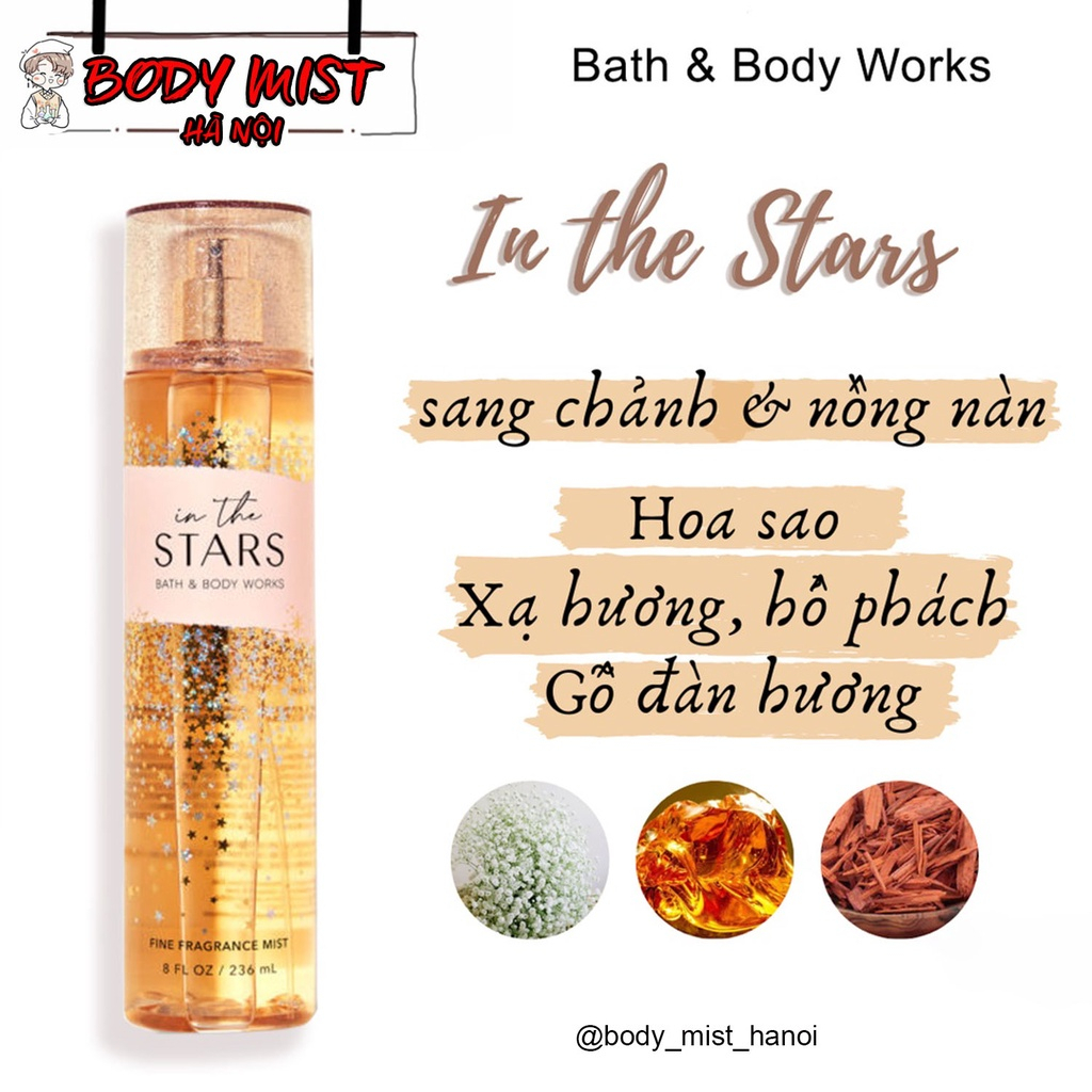Xịt Body mist Gingham, into the night, a thousand, Japanese Cherry Blos xịt thơm toàn thân - bodymist Hà Nội