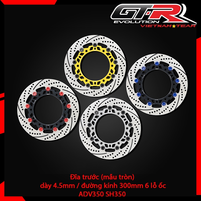 Đĩa trước dày 4.5mm / đường kính 300mm 6 lỗ ốc ADV350 SH350 chính hãng thái lan