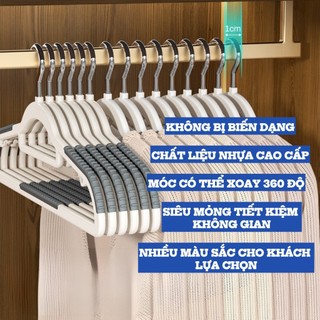 Set 5 Móc Treo Quần Áo Chống Trượt Đa Năng Chất Liệu Nhựa Cao Cấp Không Cong Vênh Và Biến Dạng K53