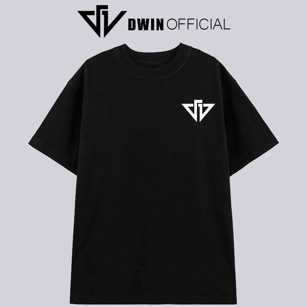 Áo thun in logo Dwin unisex thời trang basic tee phông trơn nam nữ tay lỡ oversize form rộng