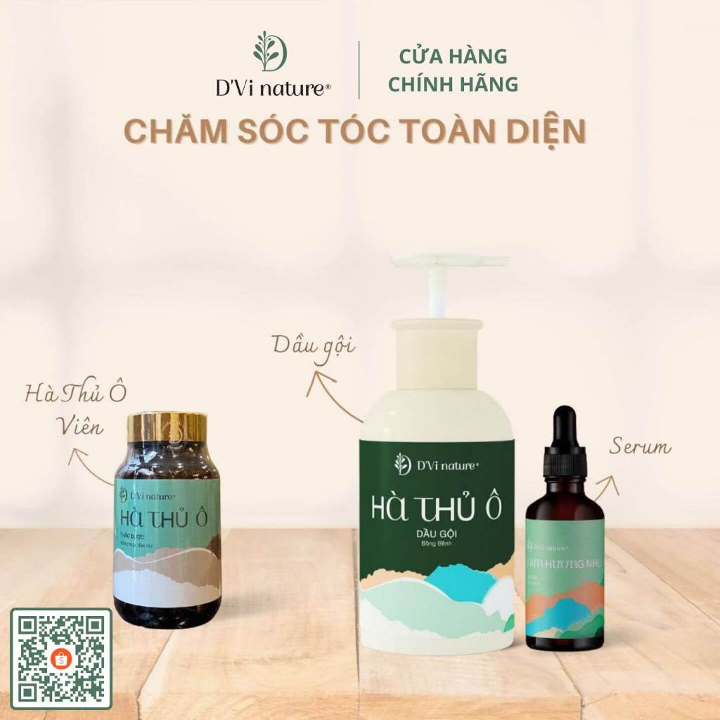 Hà thủ ô cô viên D'Vi nature thảo dược giúp nuôi dưỡng sợi tóc từ sâu bên trong, hỗ trợ mọc tóc, đen tóc, sợi tóc dày