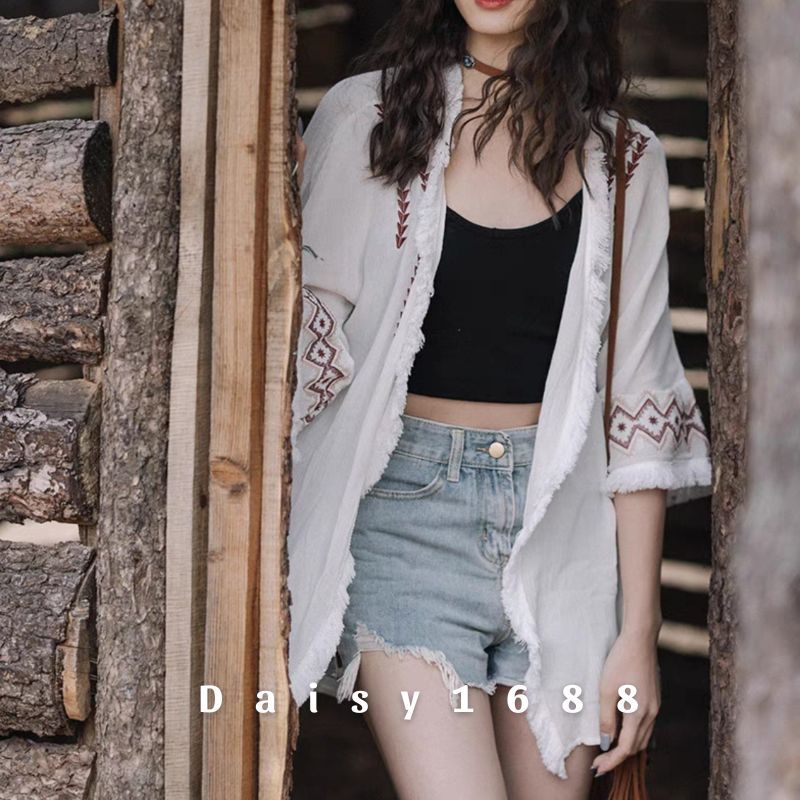 Sẵn - Áo Khoác Cardigan Phong Cách Vintage Thổ Cẩm Mới Cho Nữ Daisy1688