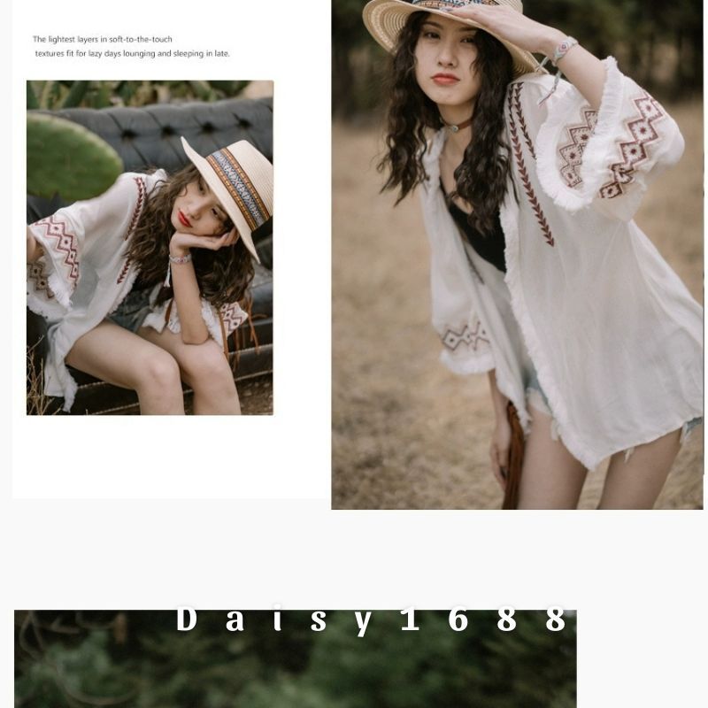 Sẵn - Áo Khoác Cardigan Phong Cách Vintage Thổ Cẩm Mới Cho Nữ Daisy1688