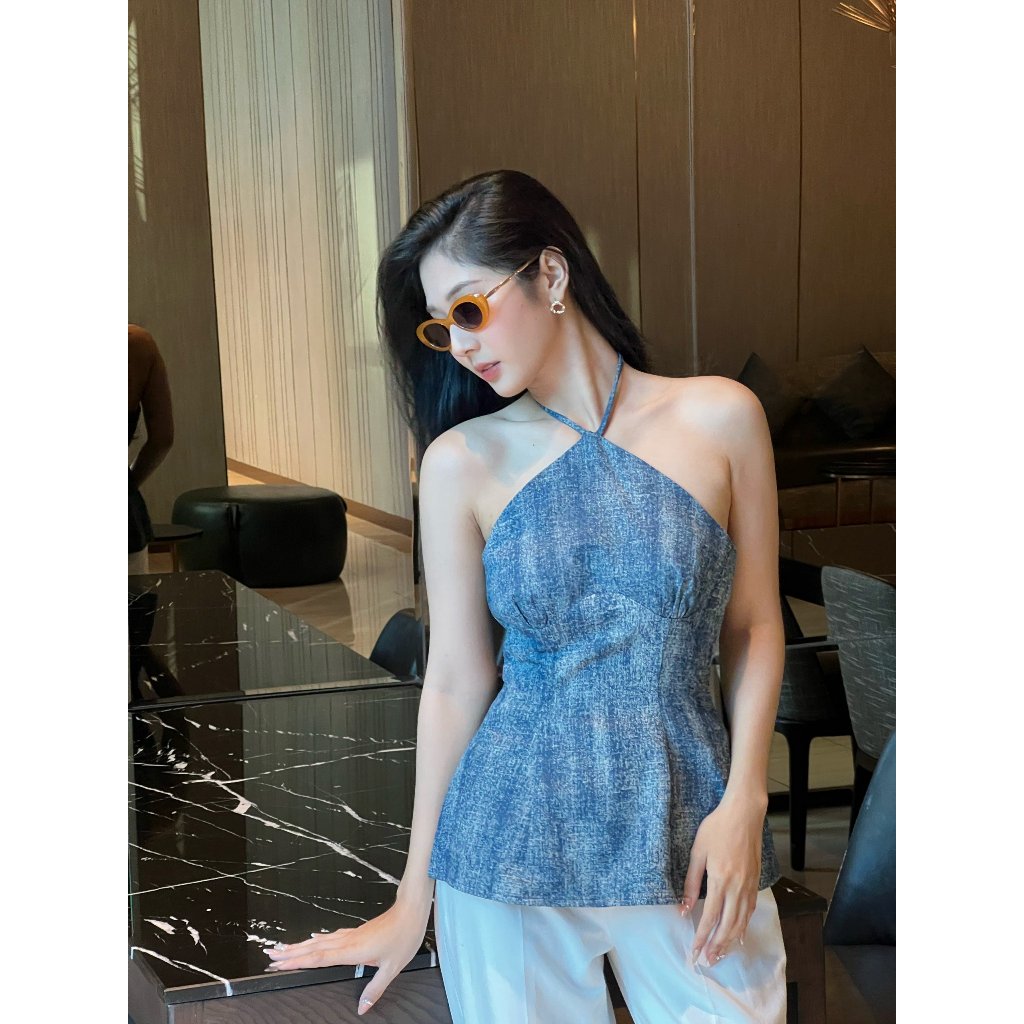 Indigo Shirt - Áo yếm jean thiết kế - Orli Label