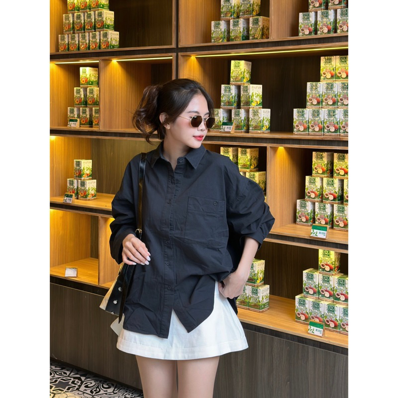 Áo Sơmi - 7781 - 1 Túi Vuông 1 Nút - Tay Dài