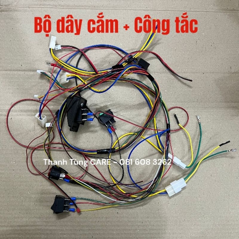 Bộ dây cho xe điện trẻ em 12V xe LT998, bo mạch 1816RX, 1807RX, HH621K, HYRX 12VM...7+4 chân tín hiệu