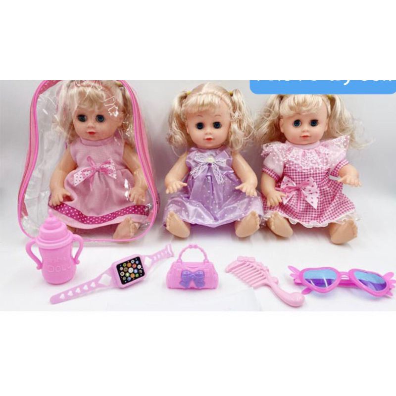 Đồ Chơi Búp Bê Cho Bé Gái Xinh Xắn Biết Khóc Biết Cười - Kèm Túi Đựng Hình Ba Lô
