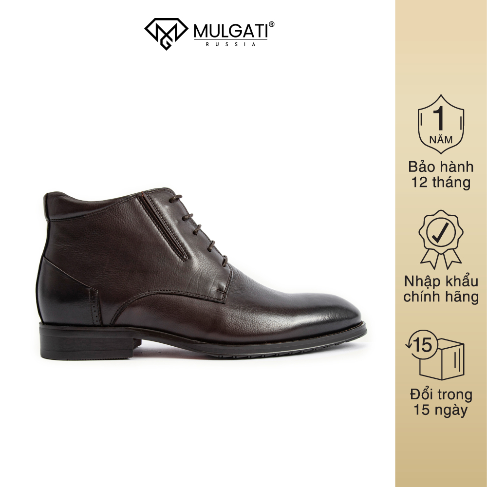 Giày cao cổ nam MULGATI Zip Boot da trơn - 5240X-956A