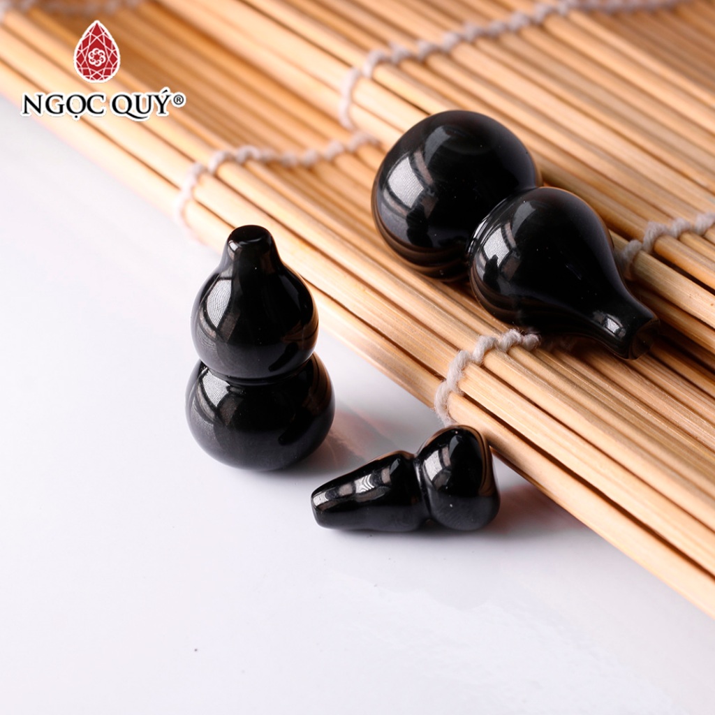 Charm đá hồ lô đá obsidian - Ngọc Quý
