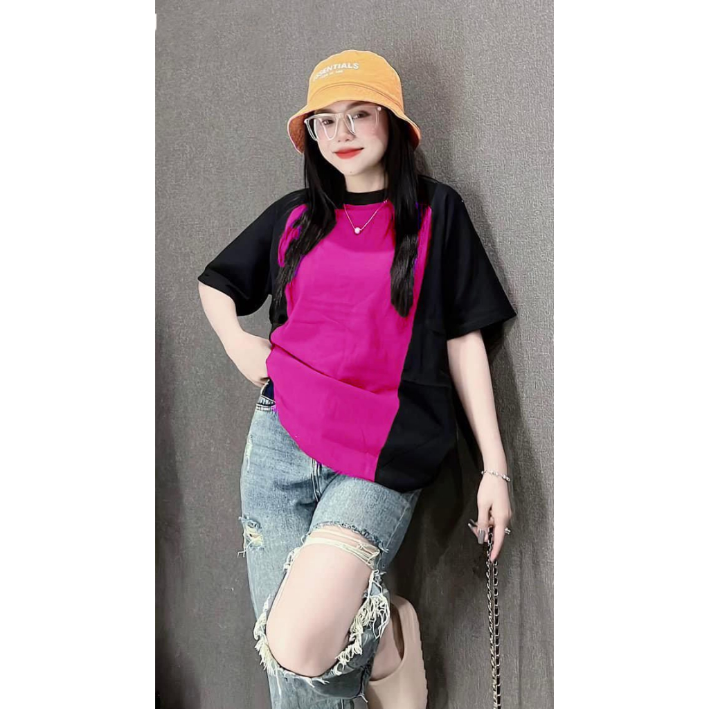 Áo thun phông màu tay nữ PINK tay lỡ form rộng