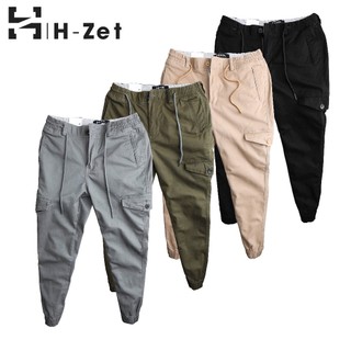 Jogger kaki túi hộp nam H-ZET vải co giãn thoải mái, nặng động với form quần slimfit - JGTH