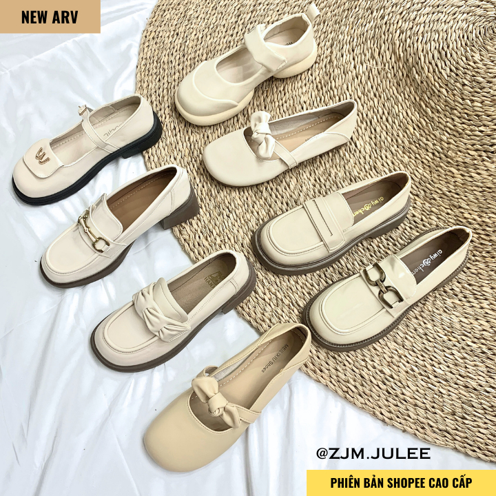 Giày búp bê PACOGIL nữ đế bệt fullbox PD-M017 da mềm cao cấp - Giày mary jane nữ dễ thương thoải mái